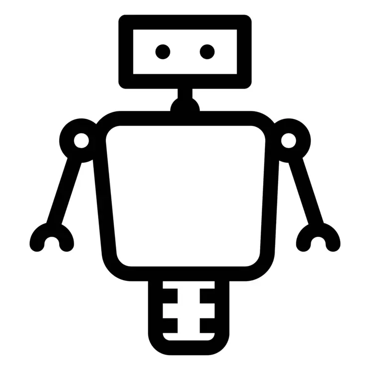 Minimalist Black Outline Robot