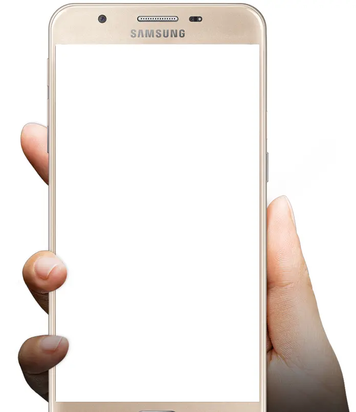 Gold Samsung Smartphone Held in Hand
