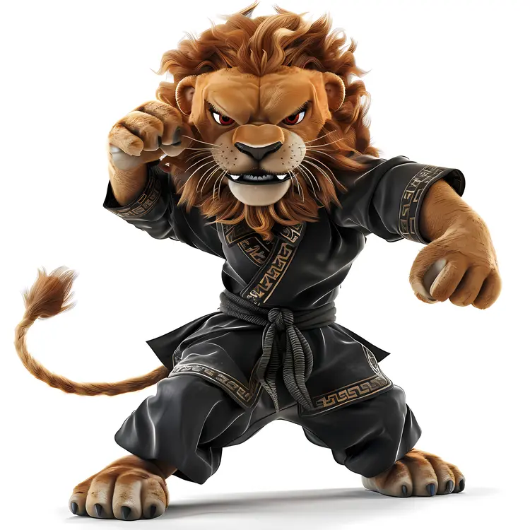 Lion Fighter in Black Robe