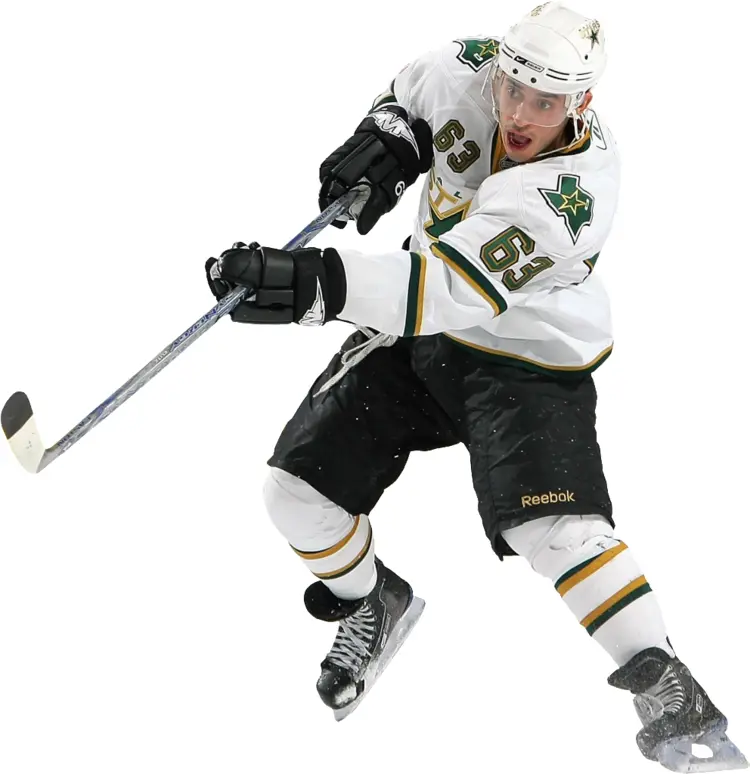 Hockey Player in Green Jersey