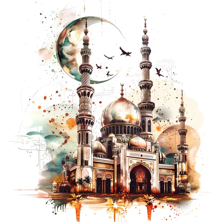 Artistic Mosque Illustration