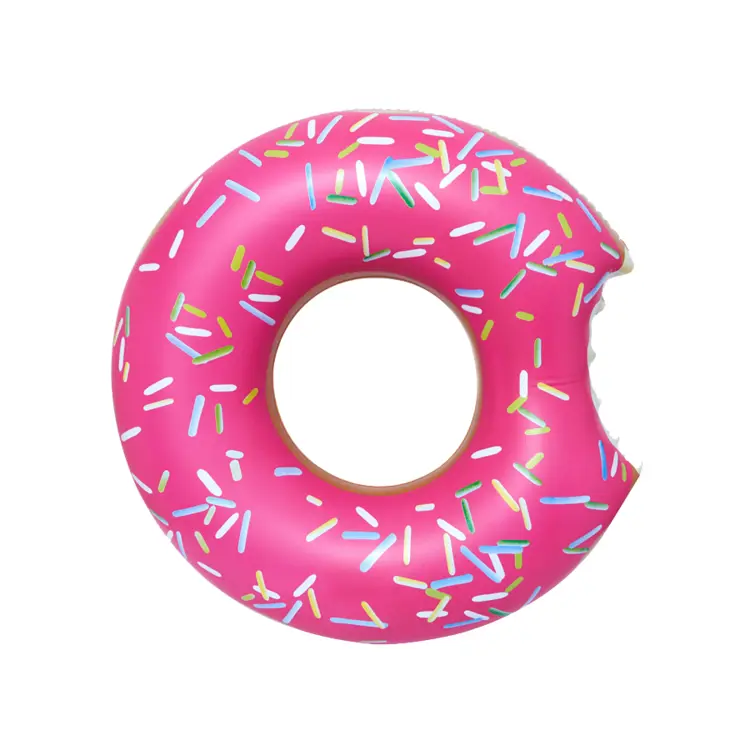 Pink Donut with Sprinkles and a Bite