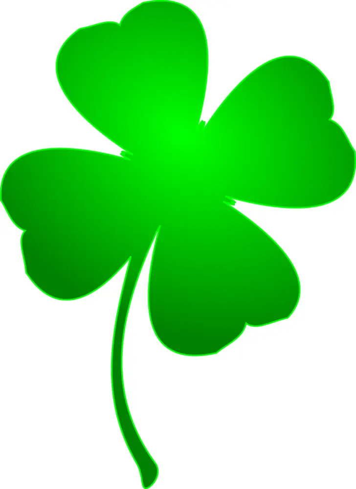 Bright Green Four-leaf Clover for St. Patrick's Day