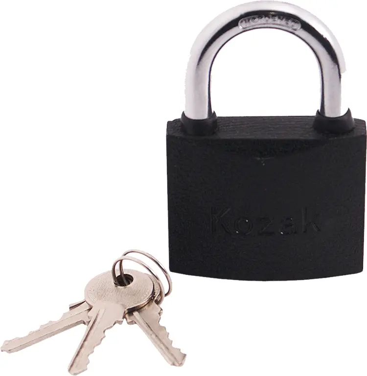 Black Padlock with Keys for Security