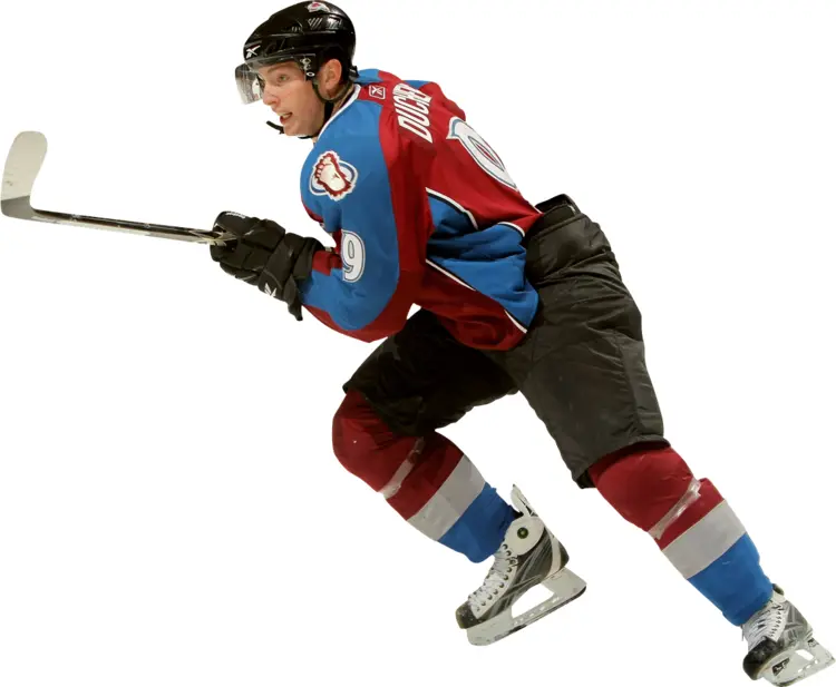 Blue and Red Hockey Player in Action