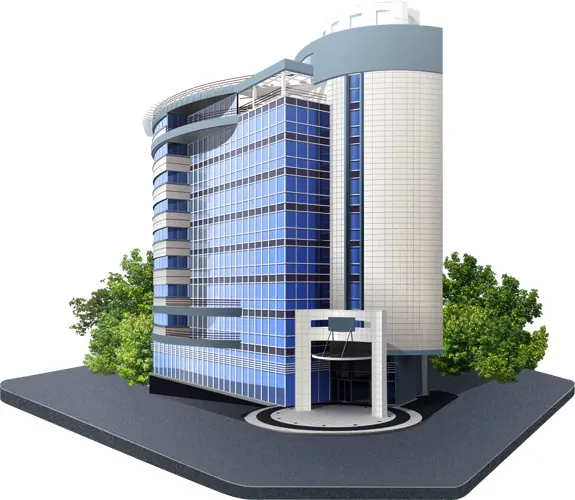 Modern Glass Building Illustration