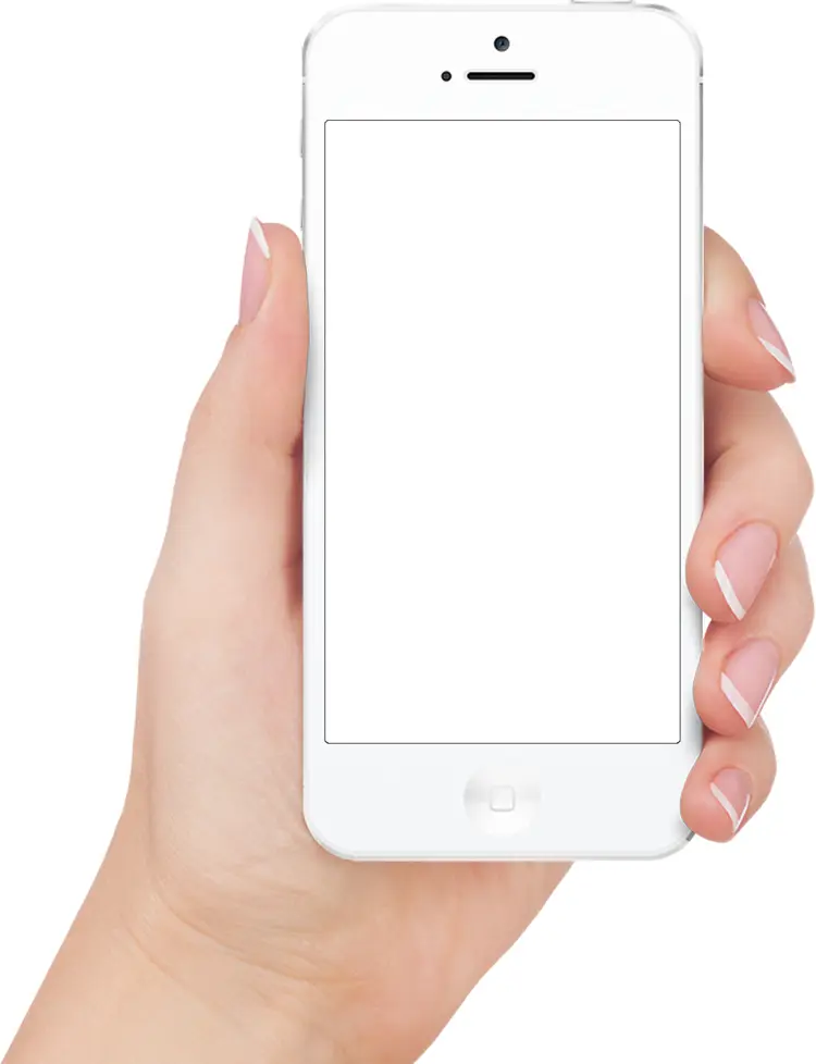 White Smartphone Held in Hand