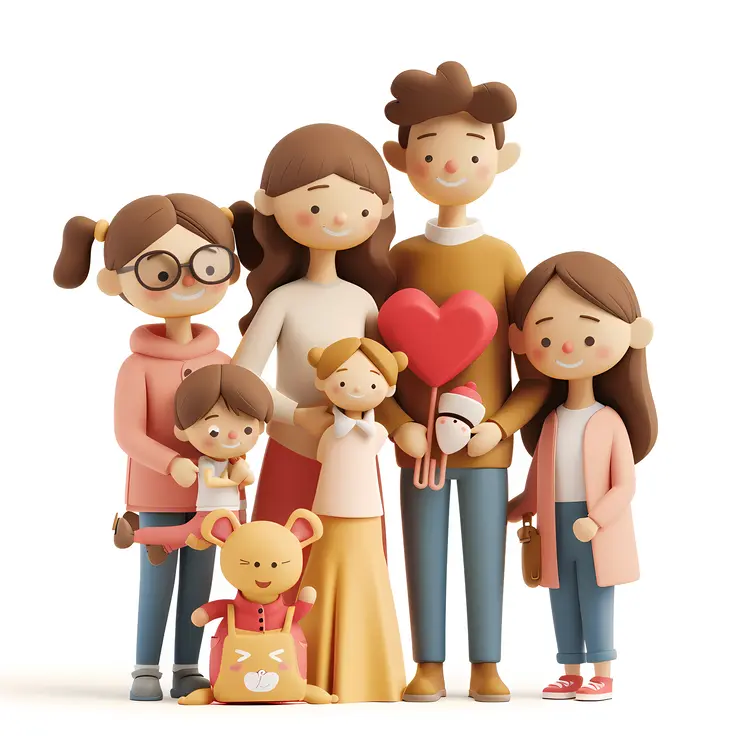 Cartoon Family Illustration for Togetherness