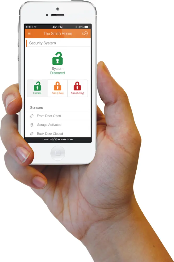 White Smartphone with Security System App