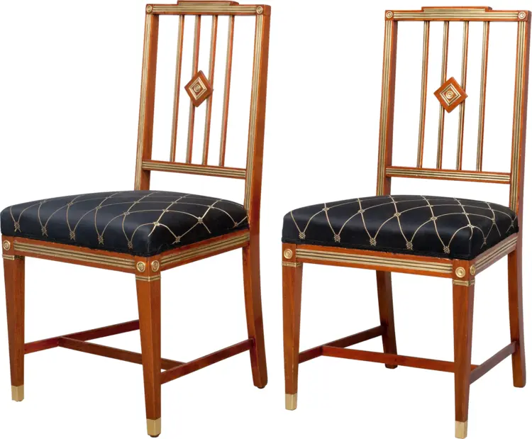 Classic Wooden Chairs with Cushions