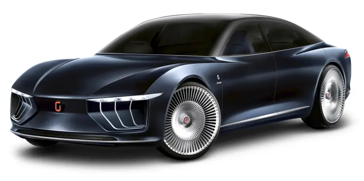 Black Futuristic Car with Modern Design