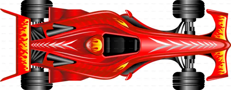 Red Race Car with Flames