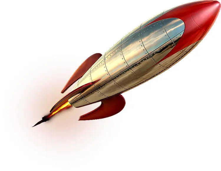 Retro Rocket Launching into Space