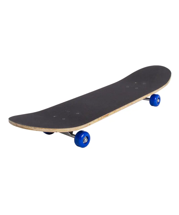 Black Skateboard with Blue Wheels