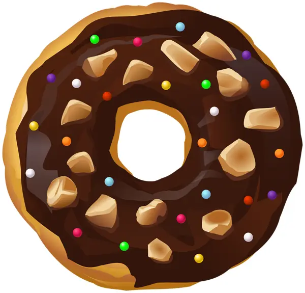 Chocolate Donut with Sprinkles and Nuts