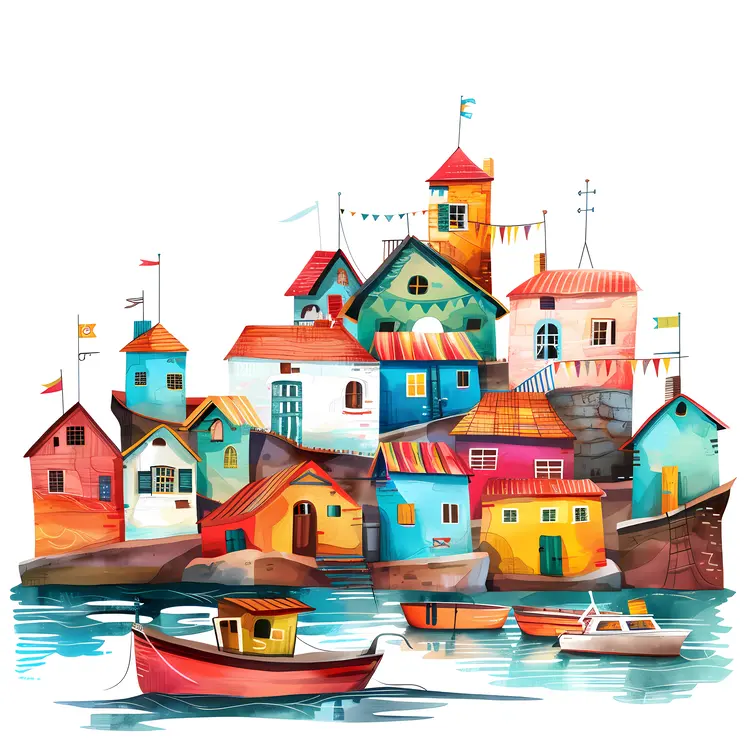 Colorful Houses by the Sea