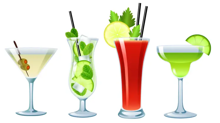 Variety of Colorful Cocktails