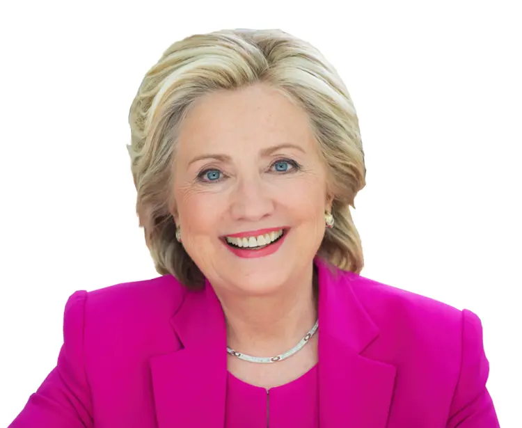 Smiling Blonde Woman in Pink Outfit