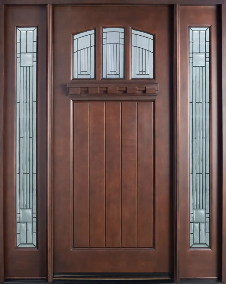 Stylish Wooden Door with Glass Panels
