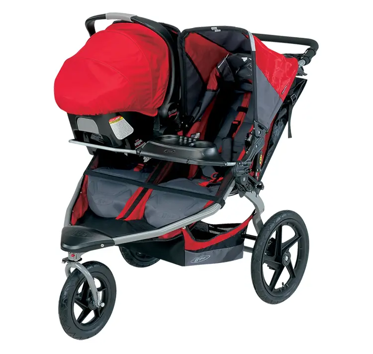 Double Jogging Stroller with Red Canopy