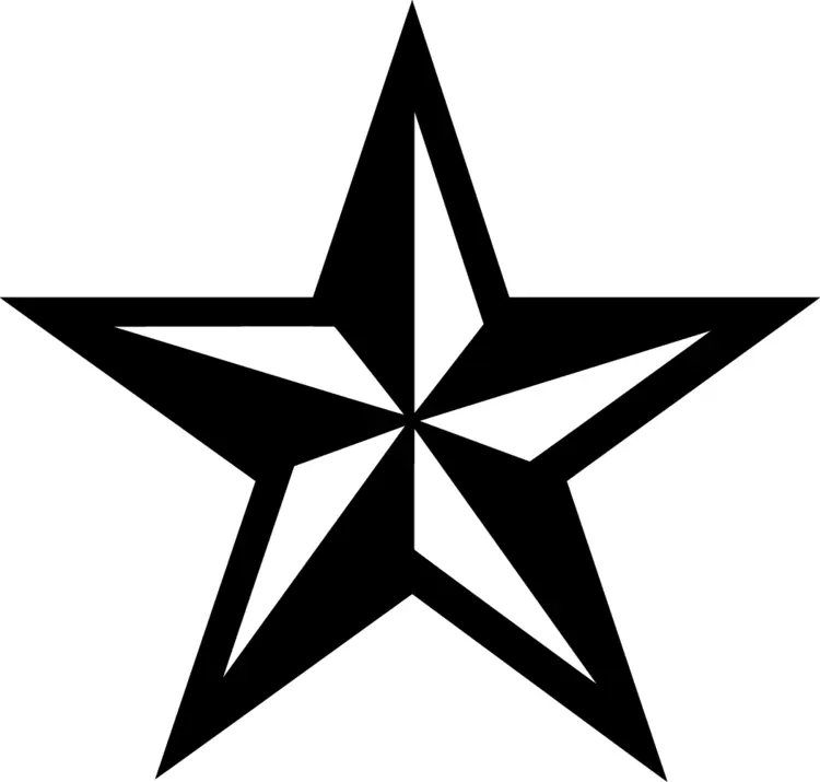 Black and White Star with Pattern