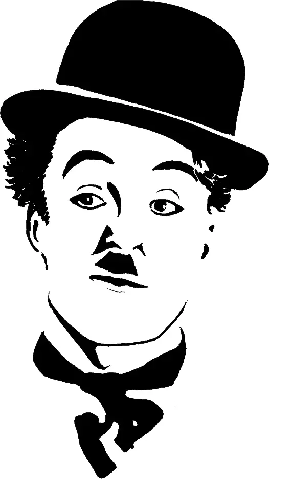 Man with Bowler Hat and Mustache Looking Up