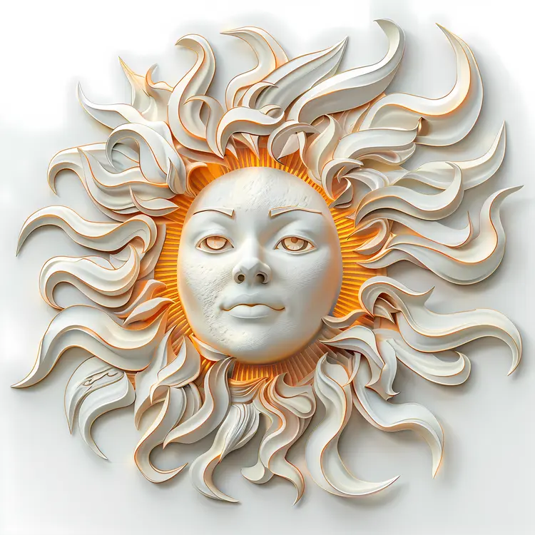 Decorative Sun Face Sculpture