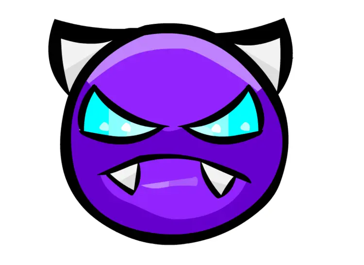 Angry Purple Monster Emoji with Fangs
