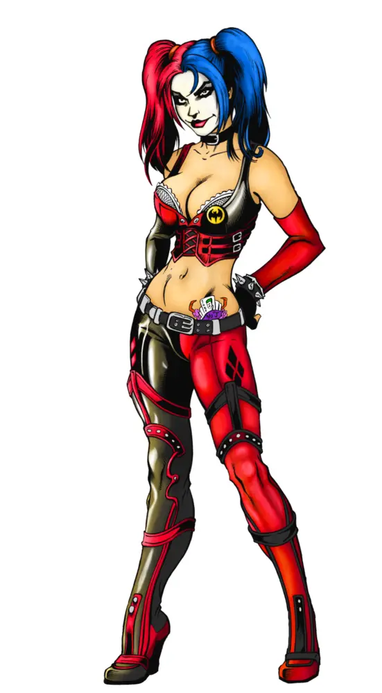 Harley Quinn in Red and Black Outfit