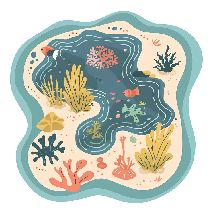 Sandy Tide Pool Illustration
