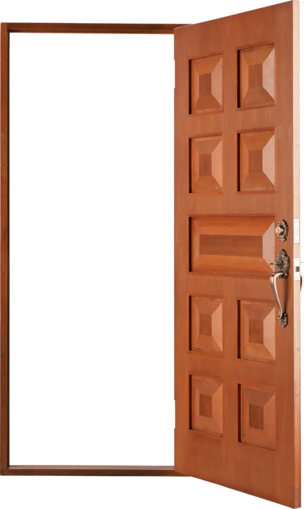 Open Wooden Door with Handle