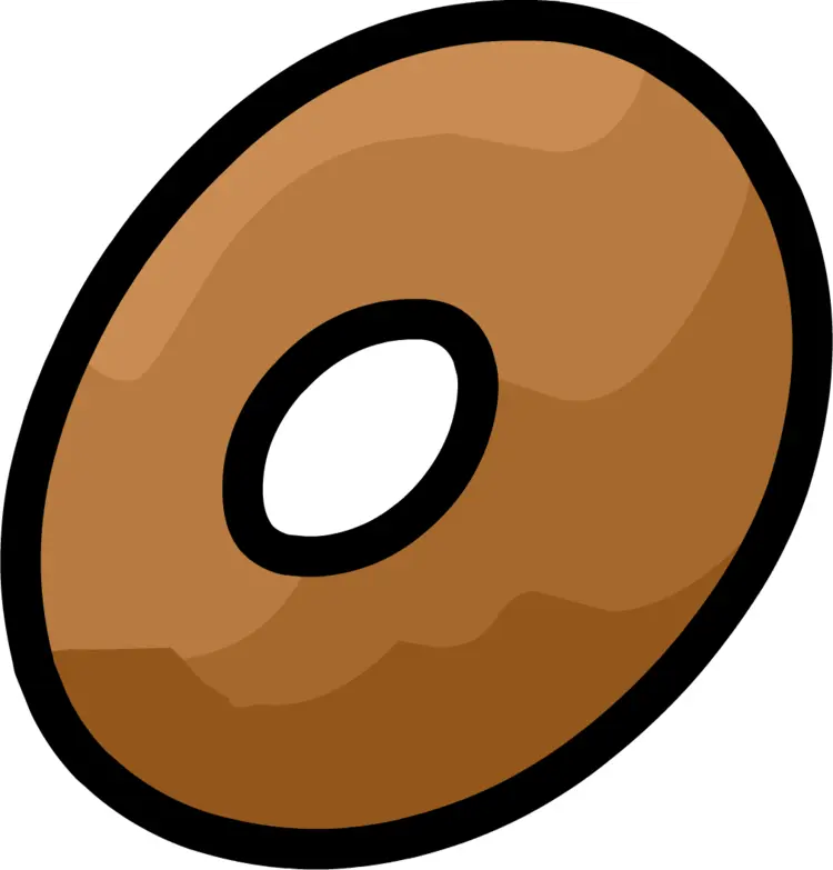 Plain Brown Donut Cartoon Illustration