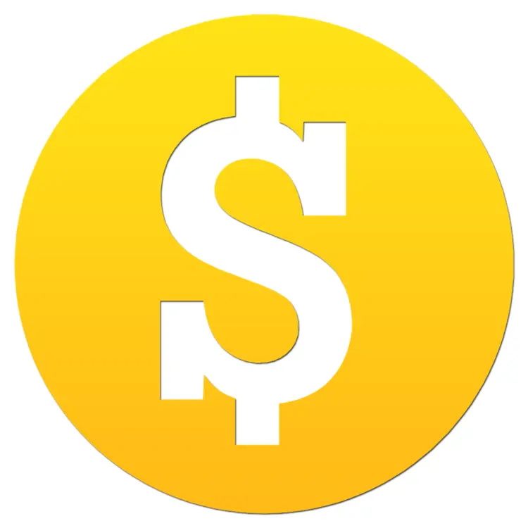 Yellow Dollar Sign Symbol