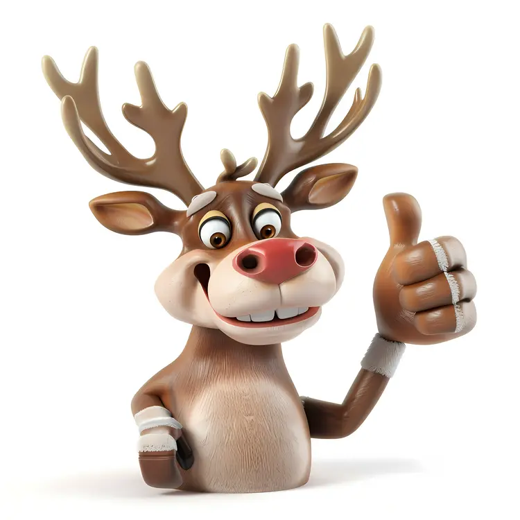 Thumbs Up Reindeer Cartoon