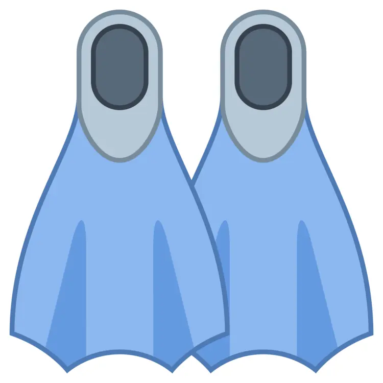 Blue Flippers for Swimming