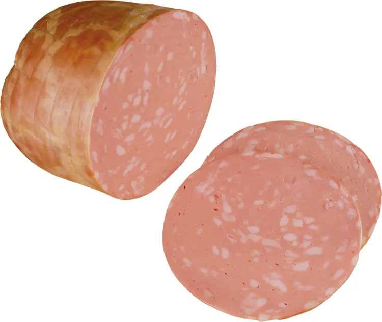 Whole and Sliced Mortadella