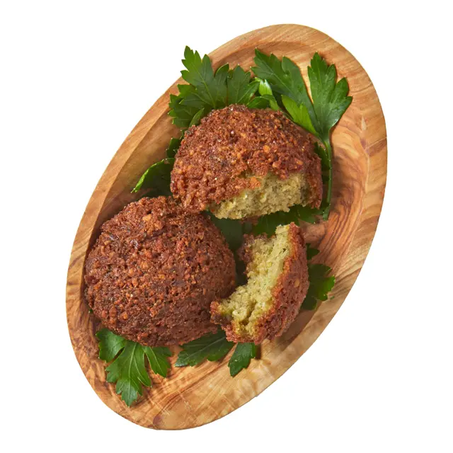 Falafel Balls on Wooden Plate