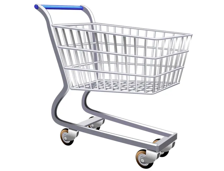 Modern Silver Shopping Cart
