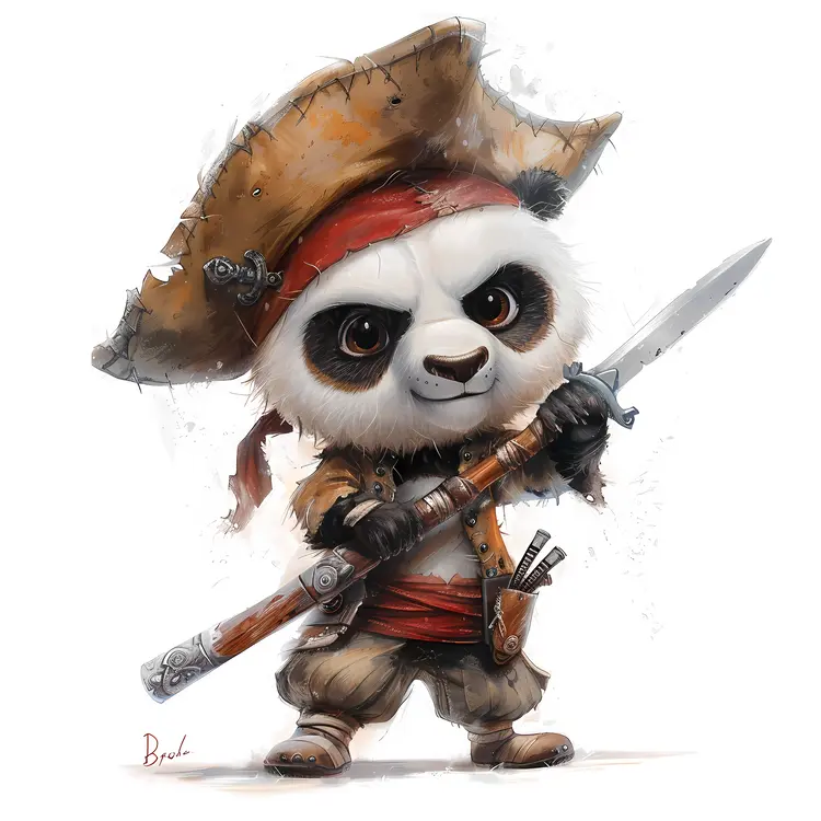 Panda Pirate with Spear