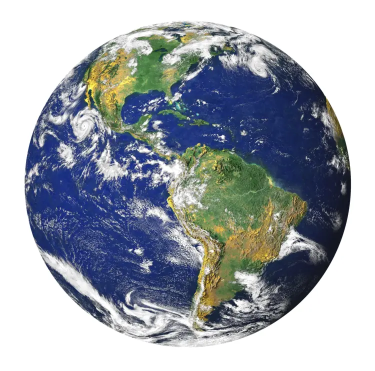 Planet Earth with Continents and Oceans