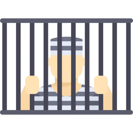 Prisoner Behind Bars in Jail