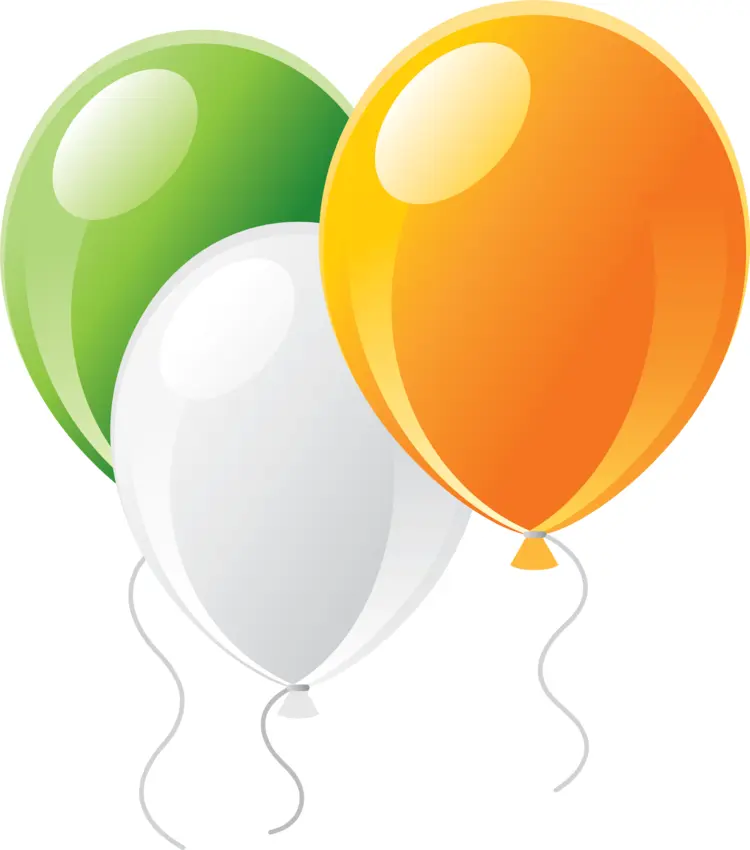 Festive Green, Orange, White Balloons