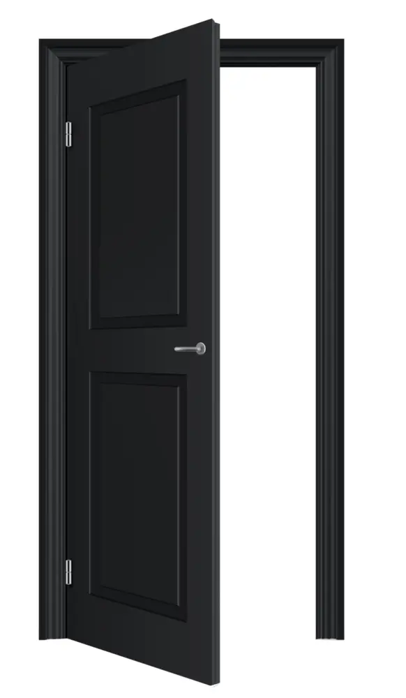 Open Black Wooden Door
