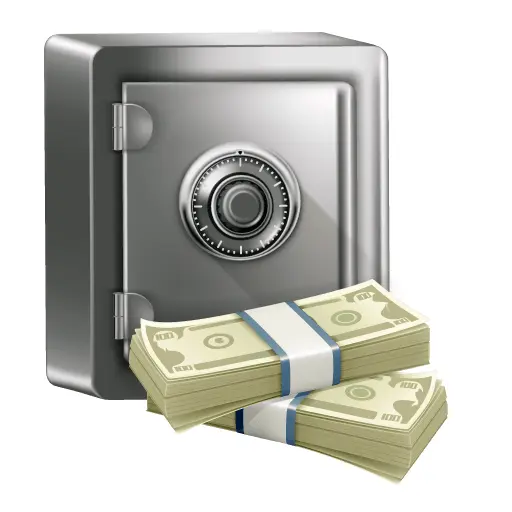 Safe with Money for Financial Security