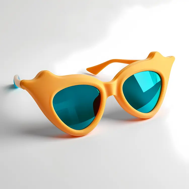 Cool Orange Sunglasses with Blue Lenses
