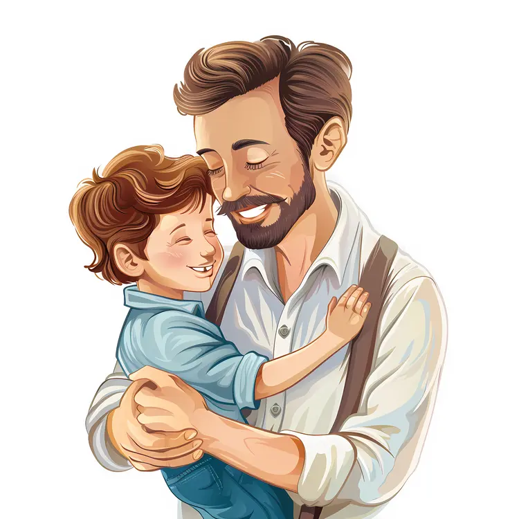 Father and Son Embracing