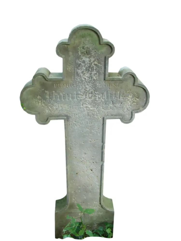 Weathered Cross Tombstone