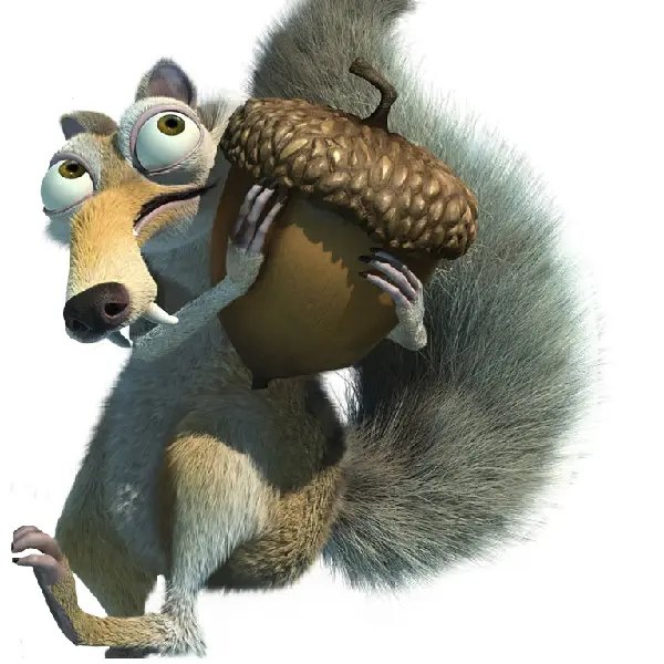 Cute Prehistoric Squirrel with Acorn