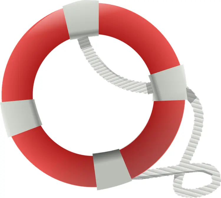 Red Lifebuoy with Rope for Water Safety