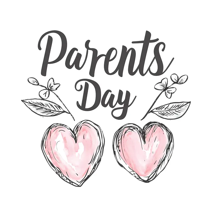 Parents Day Celebration with Pink Hearts